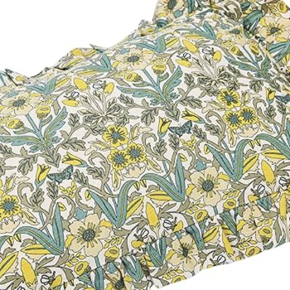 Creative Co-Op Cotton Lumbar Floral Pattern and Ruffle Pillow Cover